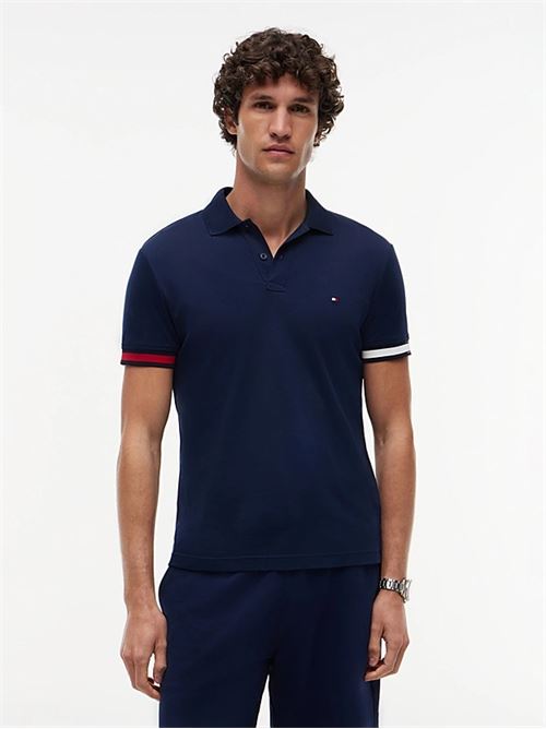 rwb cuff liquid cotton slim polo TOMMY HILFIGER | MW0MW42743DCC